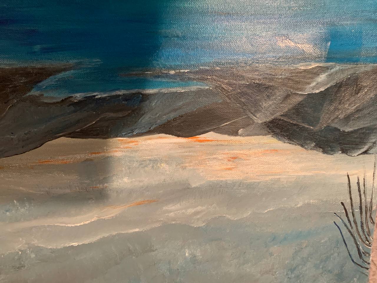Abstract seascape in gray and blue